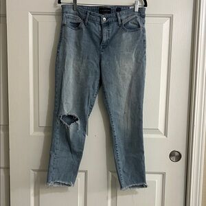 Lucky Brand Light Blue Ripped Ankle Jeans